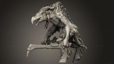 Figurines heroes, monsters and demons (avian raider squad musician, STKM_11952) 3D models for cnc