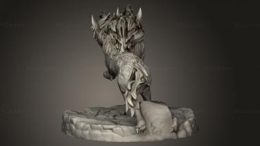 Figurines heroes, monsters and demons (Blood Moon Death Dog Attacking, STKM_11954) 3D models for cnc