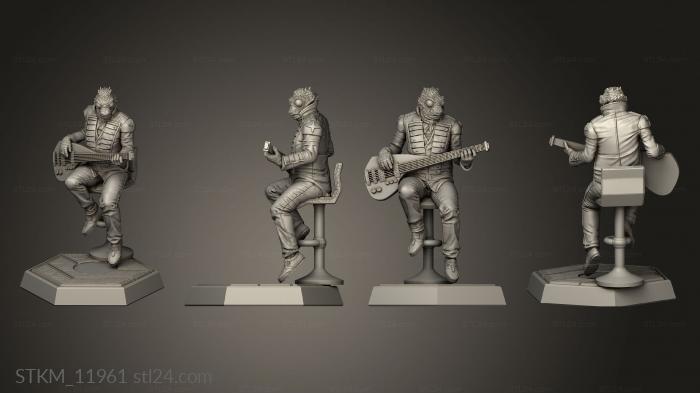 Figurines heroes, monsters and demons (Characters Bassist, STKM_11961) 3D models for cnc