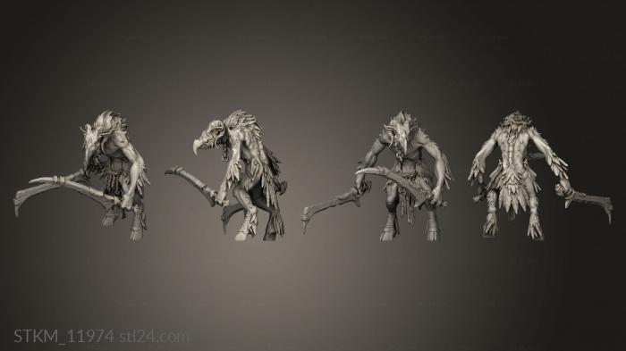 Figurines heroes, monsters and demons (avian raider squad dual, STKM_11974) 3D models for cnc