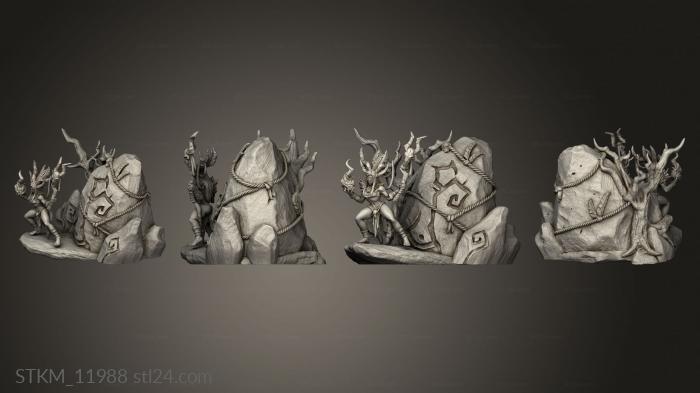 Figurines heroes, monsters and demons (Amazon Tribe Shaman Ritual Stone Amazons, STKM_11988) 3D models for cnc