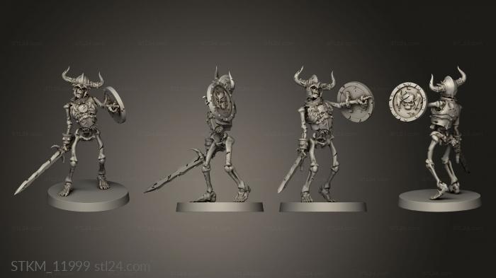 Figurines heroes, monsters and demons (skeleton champion shield, STKM_11999) 3D models for cnc
