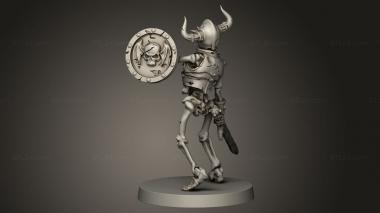 Figurines heroes, monsters and demons (skeleton champion shield, STKM_11999) 3D models for cnc