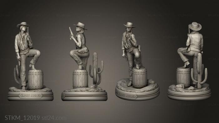 Figurines heroes, monsters and demons (Adie Sadler Barrel, STKM_12019) 3D models for cnc