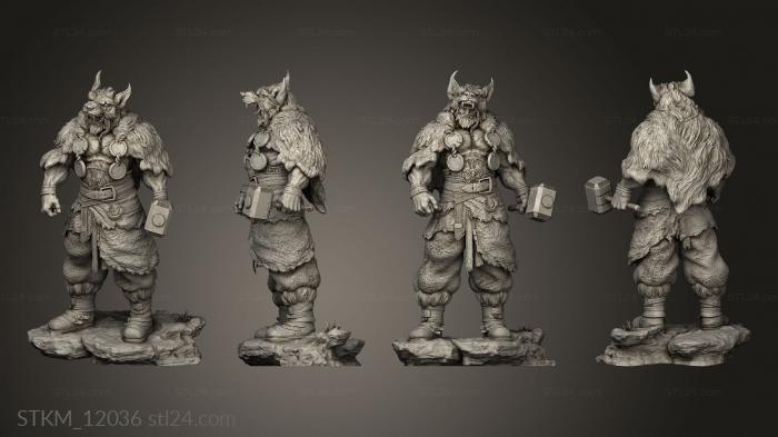 Figurines heroes, monsters and demons (Barbarian Thor out, STKM_12036) 3D models for cnc
