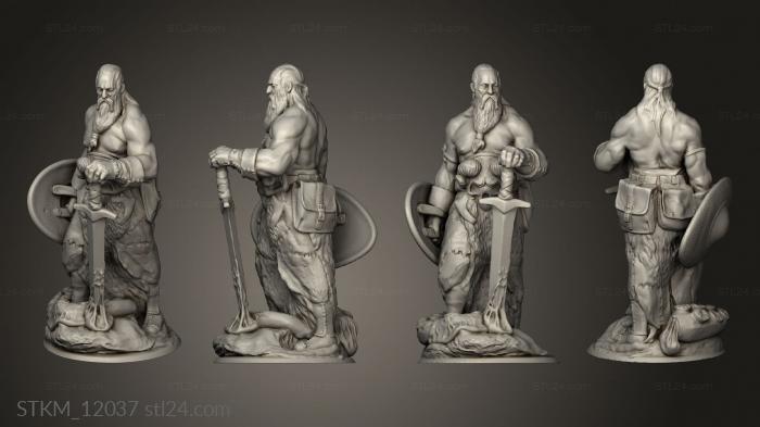 Figurines heroes, monsters and demons (Barbarian Warrior all, STKM_12037) 3D models for cnc