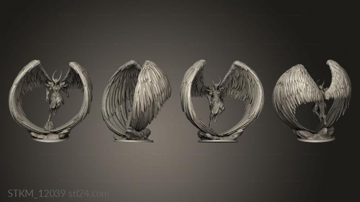 Статуэтки герои, монстры и демоны (Истребитель ангелов в одиночестве, STKM_12039) 3D модель для ЧПУ станка