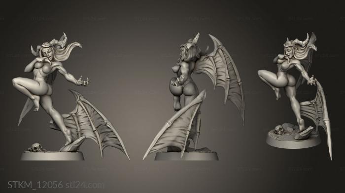 Figurines heroes, monsters and demons (Aya Lust Demon Fantasy NSFW Nude, STKM_12056) 3D models for cnc