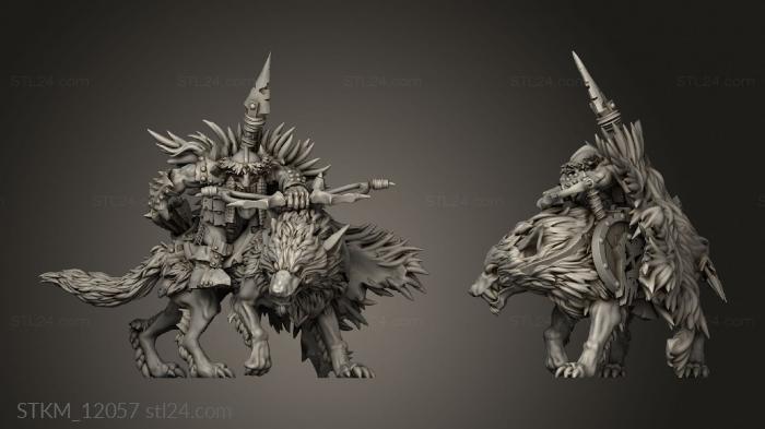 Figurines heroes, monsters and demons (goblin wolfrider, STKM_12057) 3D models for cnc