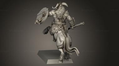 Figurines heroes, monsters and demons (BEASTMEN CENTAURS FLAT, STKM_12071) 3D models for cnc