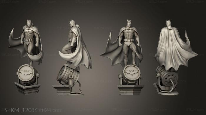 Figurines heroes, monsters and demons (Batman back, STKM_12086) 3D models for cnc