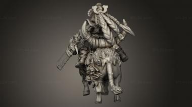 Figurines heroes, monsters and demons (Barbarian champion on foot, STKM_12092) 3D models for cnc