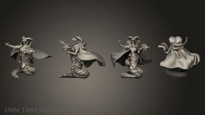 Figurines heroes, monsters and demons (Ruins Madness Serpentfolk Mage, STKM_12097) 3D models for cnc