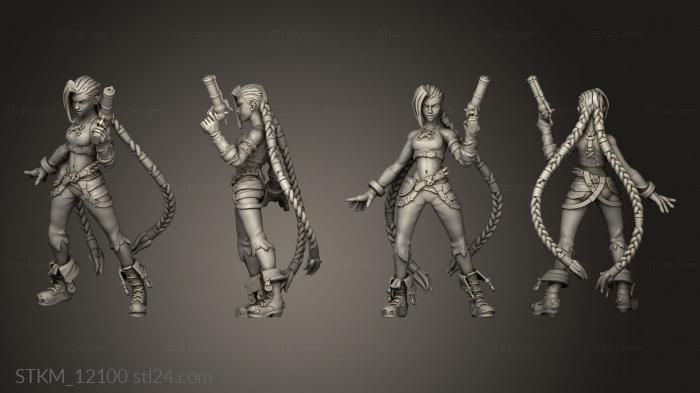 Figurines heroes, monsters and demons (Arcane Jinx and Vi from League Legends arcade jinx, STKM_12100) 3D models for cnc