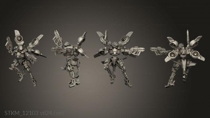 Figurines heroes, monsters and demons (yukimasa battle droid ravager unit flight, STKM_12103) 3D models for cnc