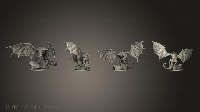 Статуэтки герои, монстры и демоны (Аркан и дракон, STKM_12104) 3D модель для ЧПУ станка