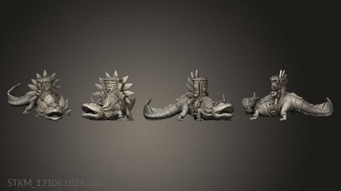 Figurines heroes, monsters and demons (Masks Akna Mounted Warrior Axolotl, STKM_12106) 3D models for cnc