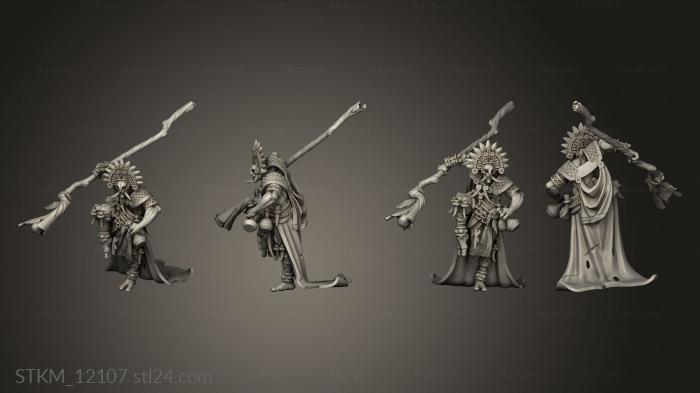 Figurines heroes, monsters and demons (Masks Eztli Ikal Shaman, STKM_12107) 3D models for cnc
