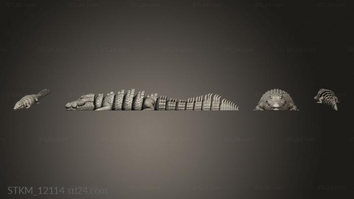 Figurines heroes, monsters and demons (Articulated Giant Crocodile MOUTH GIANT CROCODILE AND TAIL, STKM_12114) 3D models for cnc