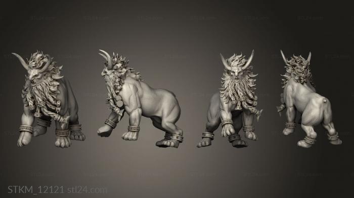 Figurines heroes, monsters and demons (LAMASSU FERAL, STKM_12121) 3D models for cnc