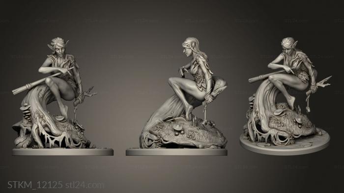 Статуэтки герои, монстры и демоны (Лесная Грибная Нимфа, STKM_12125) 3D модель для ЧПУ станка