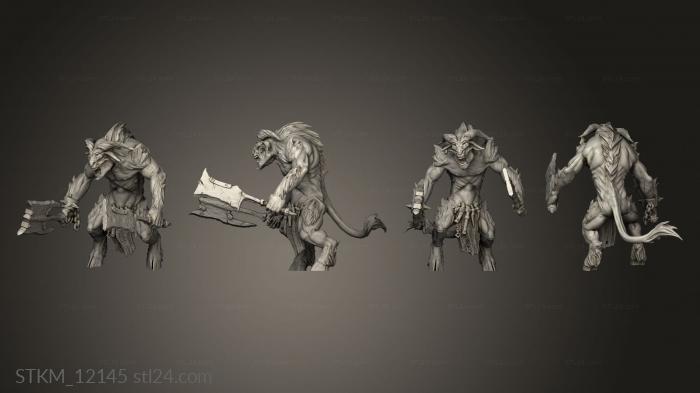 Figurines heroes, monsters and demons (brutal raider dual weapons squad, STKM_12145) 3D models for cnc