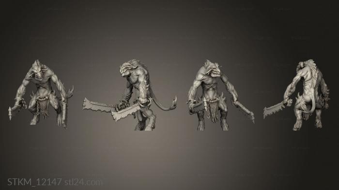 Figurines heroes, monsters and demons (brutal raider dual weapons squad, STKM_12147) 3D models for cnc