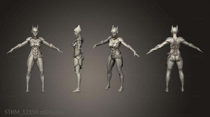 Статуэтки герои, монстры и демоны (Девушка-Летучая Мышь, STKM_12150) 3D модель для ЧПУ станка