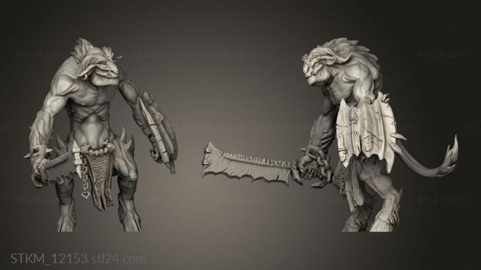 Figurines heroes, monsters and demons (brutal raider shield squad, STKM_12153) 3D models for cnc