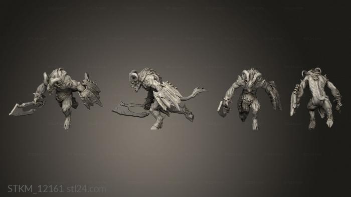 Figurines heroes, monsters and demons (brutal raider shield squad, STKM_12161) 3D models for cnc