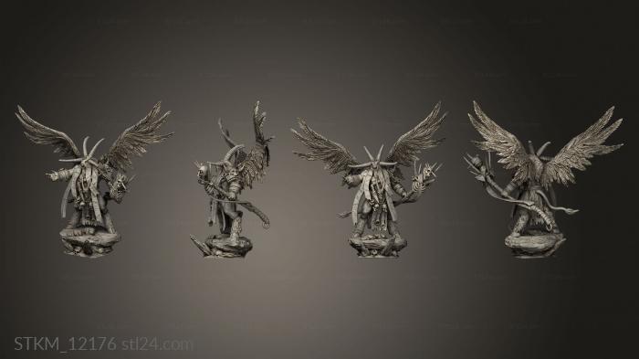 Figurines heroes, monsters and demons (BEASTMEN winged shaman, STKM_12176) 3D models for cnc