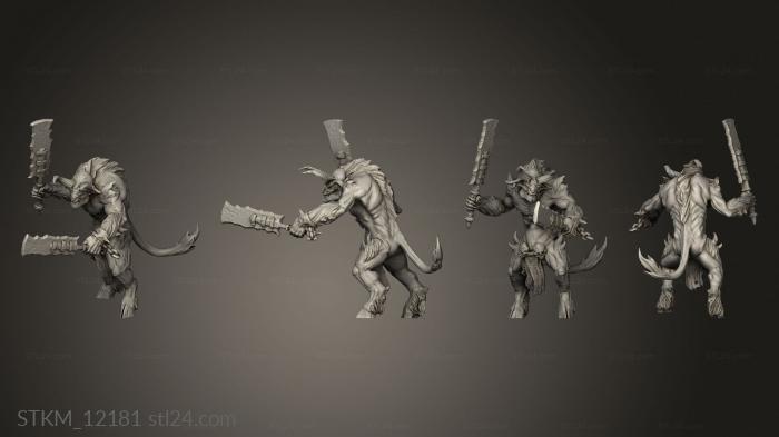 Figurines heroes, monsters and demons (brutal raider dual weapons squad, STKM_12181) 3D models for cnc