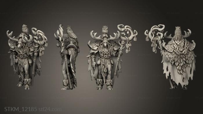 Figurines heroes, monsters and demons (Barbarians Elkaar the Calm staff, STKM_12185) 3D models for cnc
