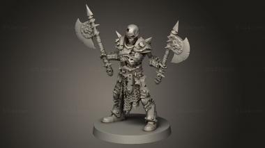 Figurines heroes, monsters and demons (skeleton champion axes, STKM_12190) 3D models for cnc