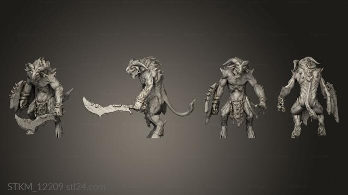Figurines heroes, monsters and demons (brutal raider shield squad, STKM_12209) 3D models for cnc