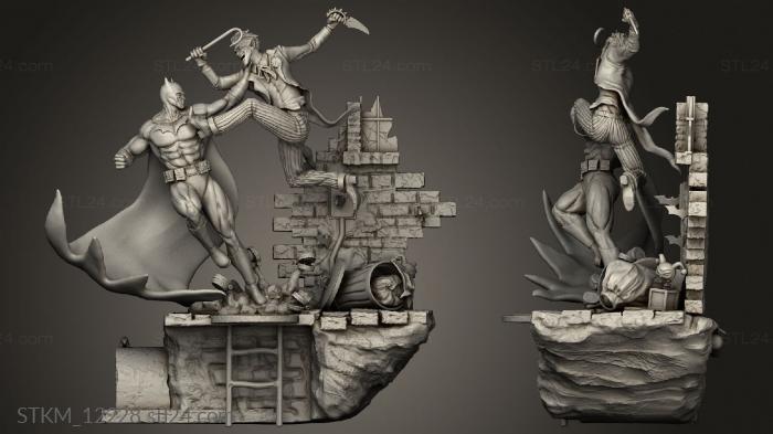 Figurines heroes, monsters and demons (Batman vs Guason Batmany, STKM_12228) 3D models for cnc