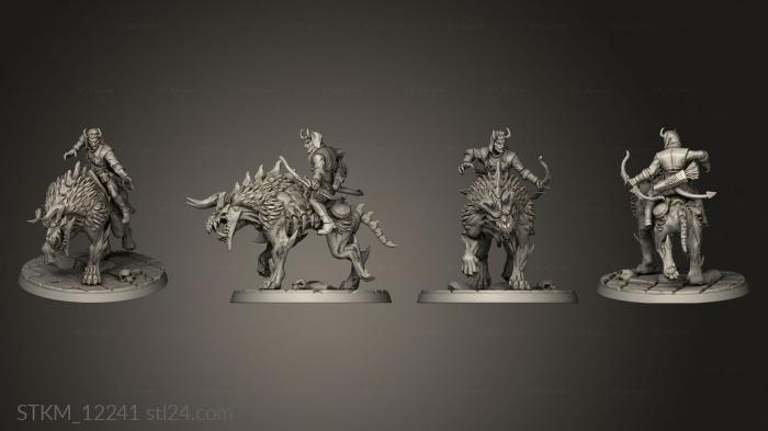 Figurines heroes, monsters and demons (Baal Demon Hound Male Archer Rider Hooded Saddle, STKM_12241) 3D models for cnc