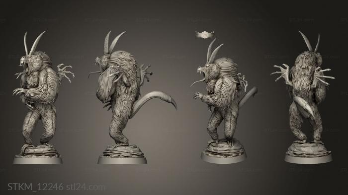 Figurines heroes, monsters and demons (Baboons Baboo Standing, STKM_12246) 3D models for cnc