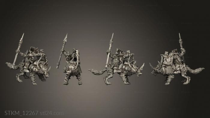 Figurines heroes, monsters and demons (goblin wolfrider, STKM_12267) 3D models for cnc