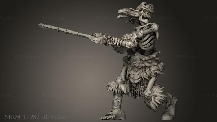 Figurines heroes, monsters and demons (barbarian heroes batch skeleton, STKM_12283) 3D models for cnc