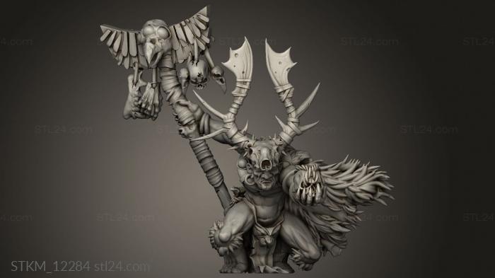 Figurines heroes, monsters and demons (barbarian shaman and witch doctor, STKM_12284) 3D models for cnc