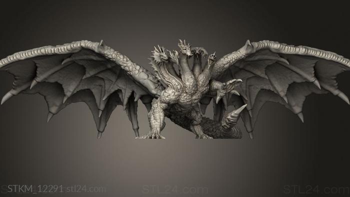 Figurines heroes, monsters and demons (Dragon God Huge, STKM_12291) 3D models for cnc
