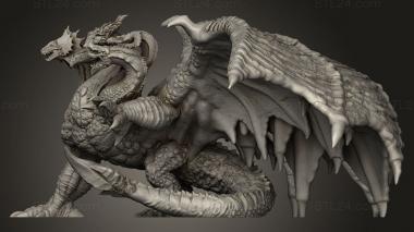 Figurines heroes, monsters and demons (Dragon God Huge, STKM_12291) 3D models for cnc