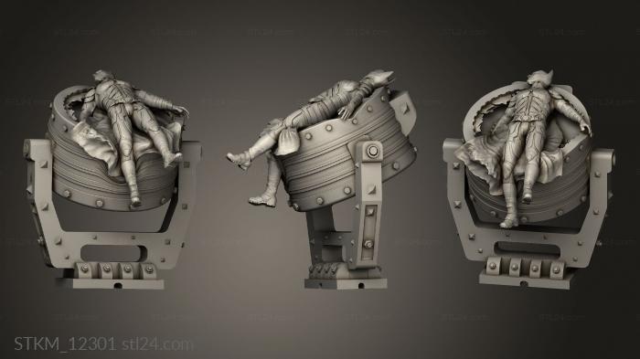 Figurines heroes, monsters and demons (batman vs bane die for and buildings, STKM_12301) 3D models for cnc