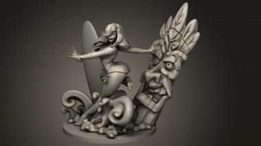 Figurines heroes, monsters and demons (Beach Girl slightly, STKM_12311) 3D models for cnc