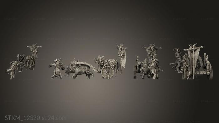 Figurines heroes, monsters and demons (BEASTMEN RAZOR TUSK chariot boar, STKM_12320) 3D models for cnc