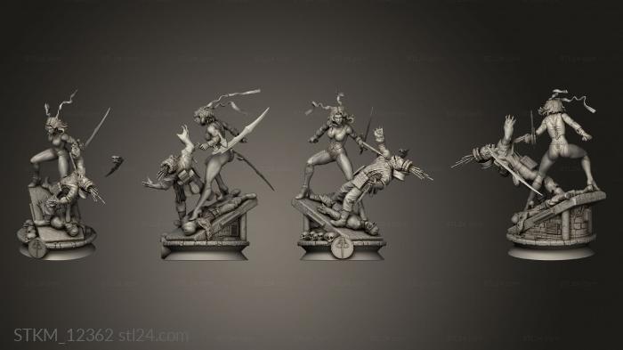 Статуэтки герои, монстры и демоны (Волосы Бладрейна, STKM_12362) 3D модель для ЧПУ станка