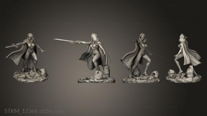Статуэтки герои, монстры и демоны (Гамора,Дочь Титана,Гроссмейстер, STKM_12366) 3D модель для ЧПУ станка