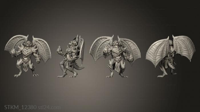 Статуэтки герои, монстры и демоны (Смертные Грехи,Магия Крылатого Дьявола, STKM_12380) 3D модель для ЧПУ станка