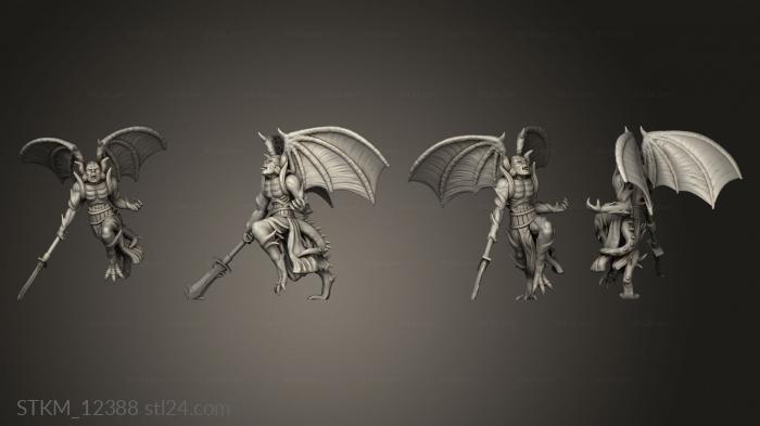 Статуэтки герои, монстры и демоны (Смертные Грехи Крылатое Дьявольское Копье, STKM_12388) 3D модель для ЧПУ станка